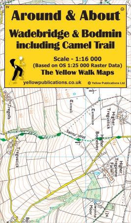 WALKING MAP,Around & About Laminated Waterproof,Wadebridge, Bodmin including Camel Trail