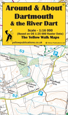 WALKING MAP,Around & About Laminated Waterproof,Dartmouth & The River Dart