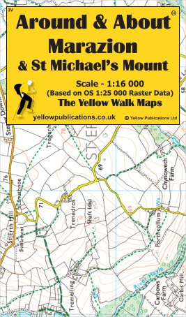 WALKING MAP,Around & About Laminated Waterproof,Marazion, St Michael`s Mount