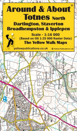 WALKING MAP,Around & About Laminated Waterproof,Totnes North, Dartington, Staverton, Broadhempston, Ipplepen