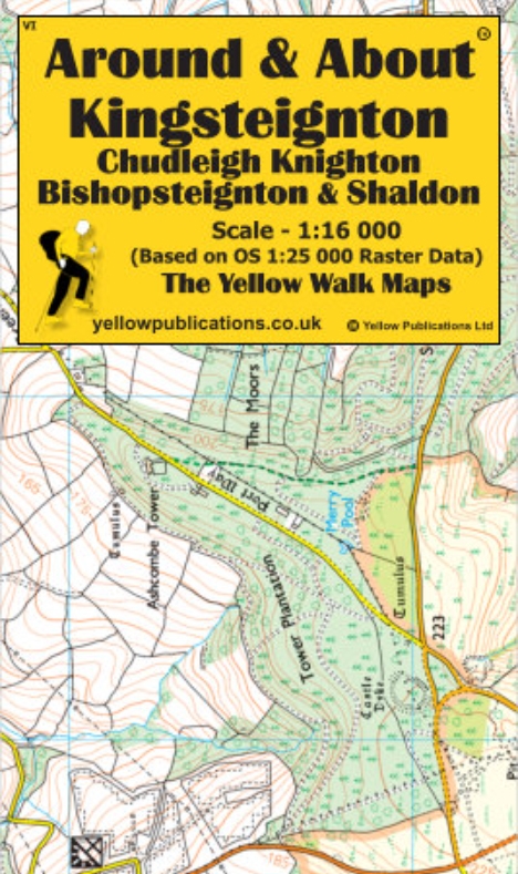 WALKING MAP,Around & About Laminated Waterproof,Kingsteignton, Chudleigh Knighton, Bishopsteignton & Shaldon