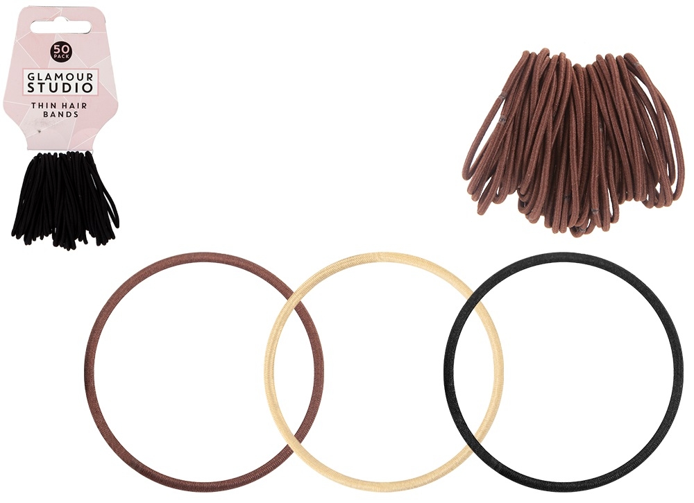 HAIR BANDS,Thin 50`s Assorted Colours H/pk [Splittable]