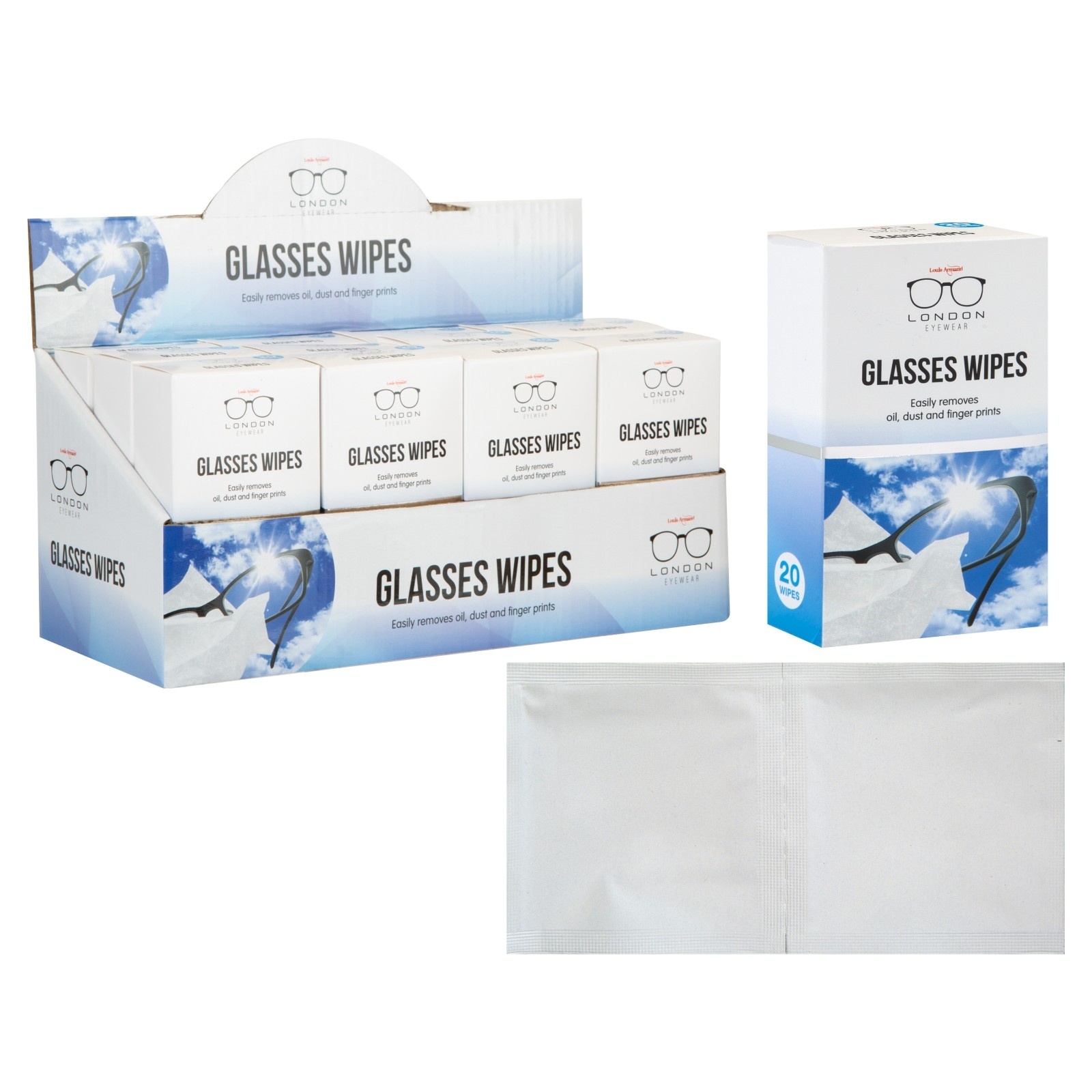 GLASSES WIPES,Boxed 20`s CDU [Packs Only]