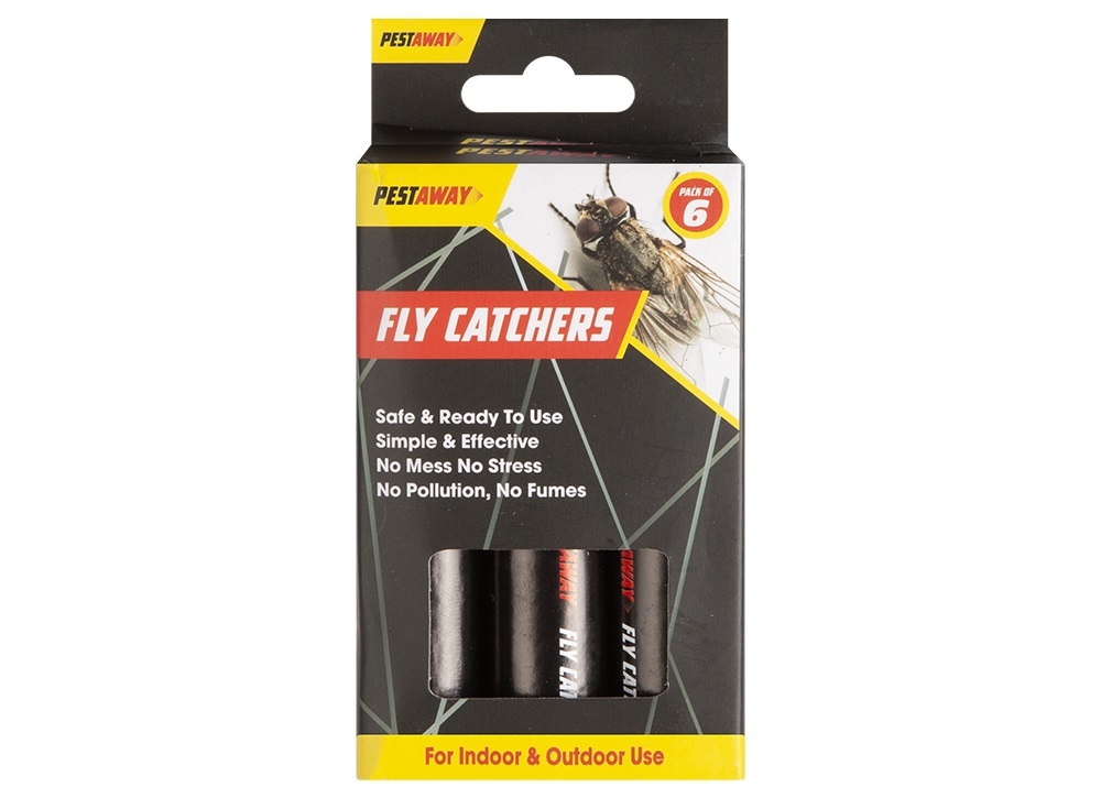 FLY CATCHERS,Sticky Strips 6`s Indoor & Outdoor H/pk [Packs Only]