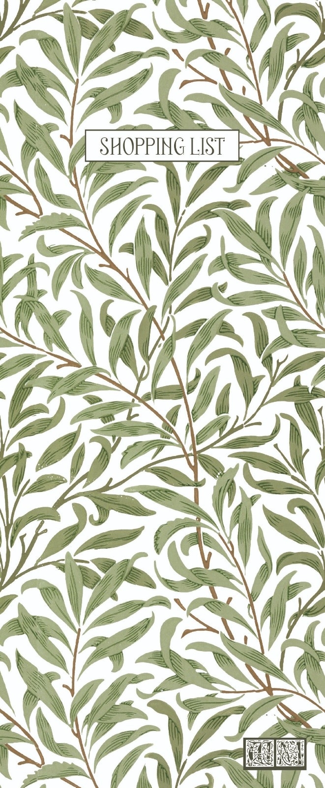 SHOPPING LIST PAD,William Morris - Willow & Rose (Magnetic)