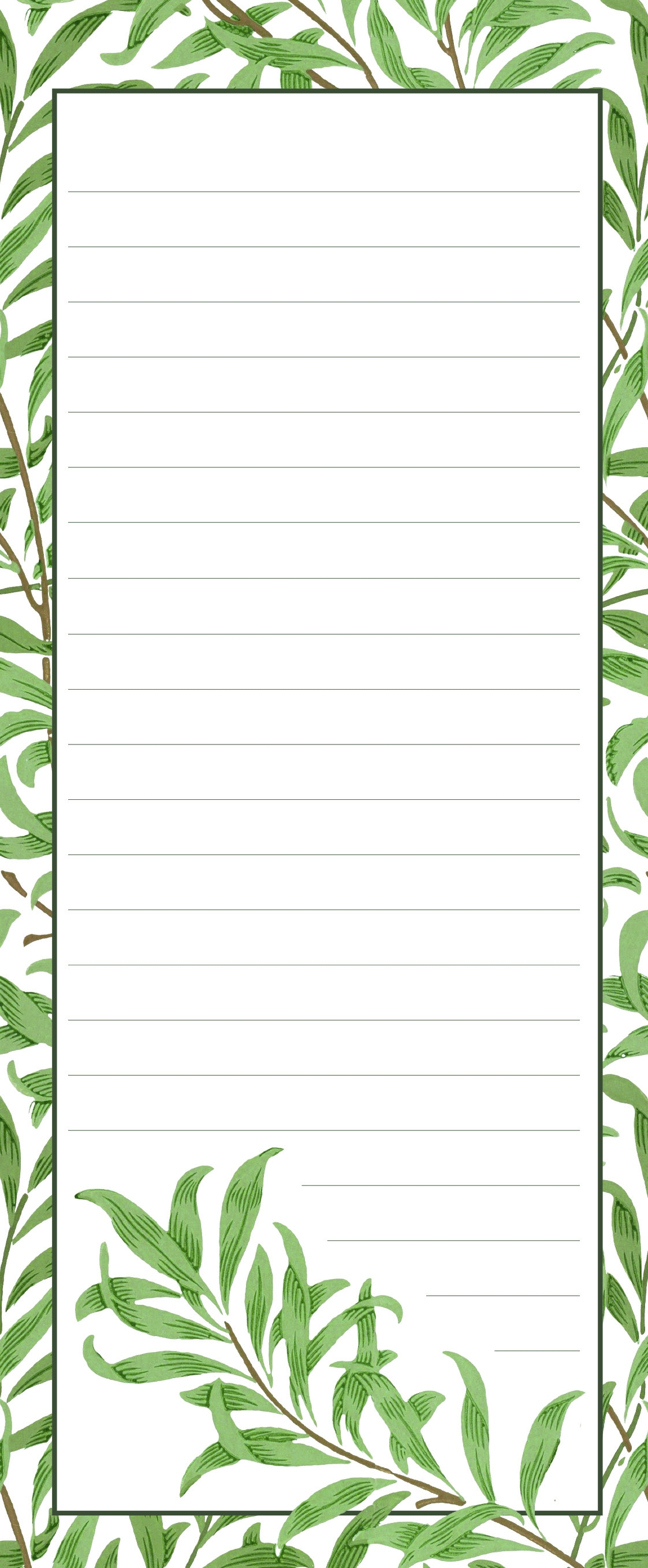 SHOPPING LIST PAD,William Morris - Willow & Rose (Magnetic)