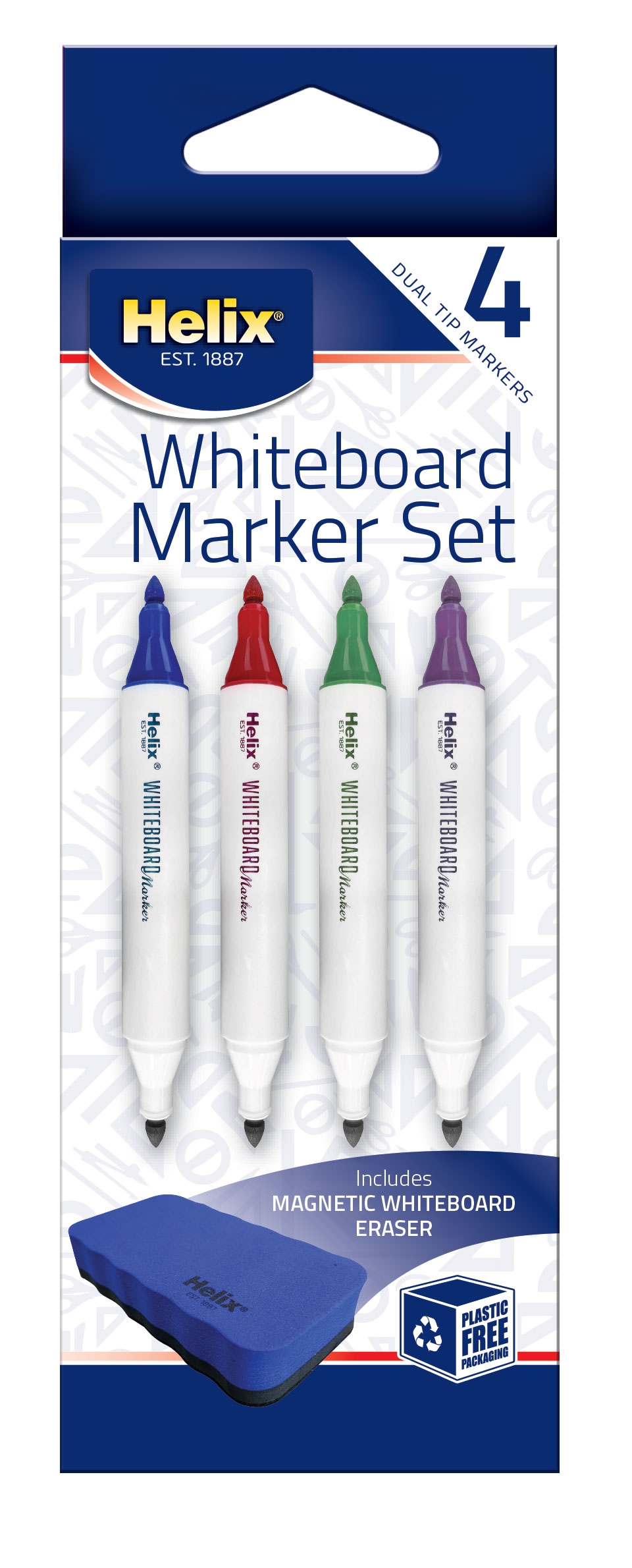 WHITEBOARD MARKER SET,4 Assorted Colours & Eraser I/bxd [Splittable]