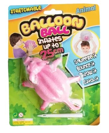 ANIMAL BALLOONS, 4 asst Blow Up Balloon balls [Packs Only]