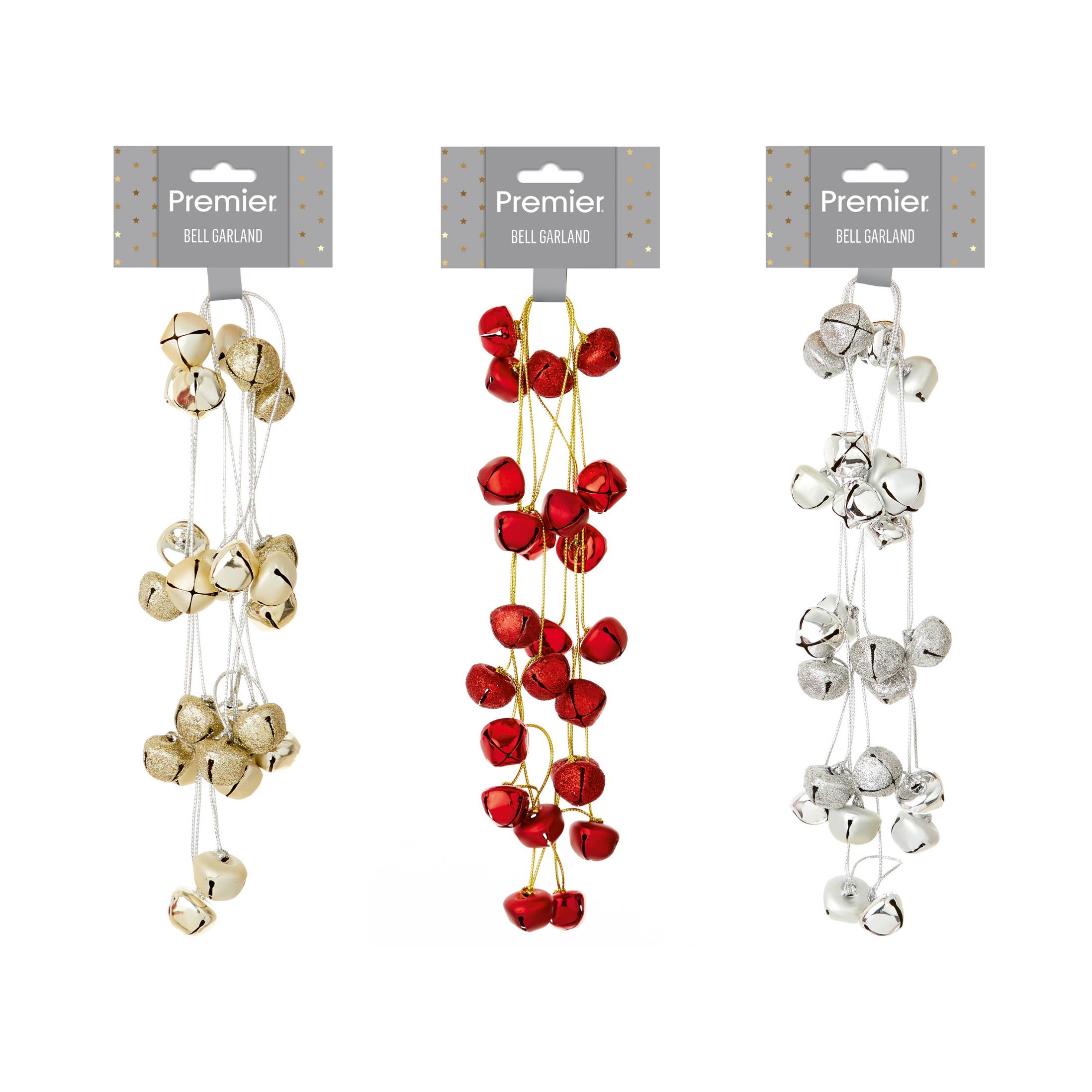 TREE DECORATION,String of Balls 1.75M Red, Gold & Silver Assorted [Splittable]