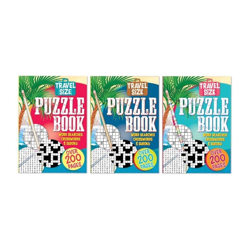 PUZZLE BOOK,A5 Travel, Word Search, Crosswords & Sudoku [Packs Only]