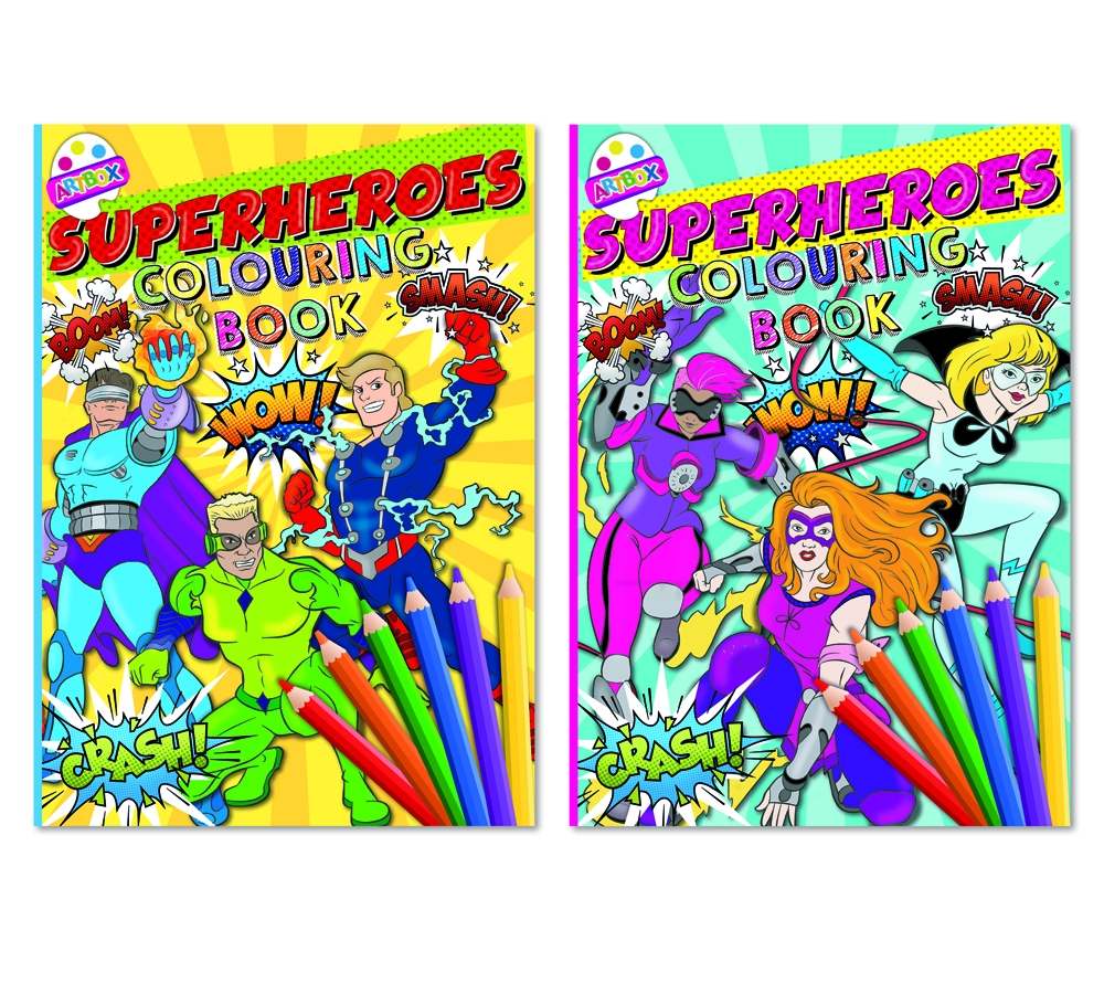COLOURING BOOK,Superheroes 2 Assorted [Packs Only]