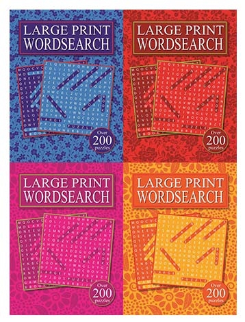 ACTIVITY BOOK,Word Search A5 Large Print 256 Pages 4 Asst. [Packs Only]