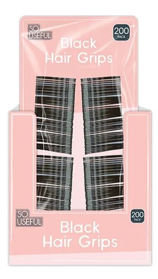 HAIR GRIPS,Metal 200`s Black Colours I/cd [Packs Only]