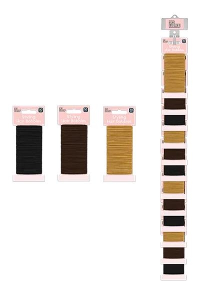 HAIR BANDS,Thin 50`s Black/Gold Colours H/pk [Splittable]