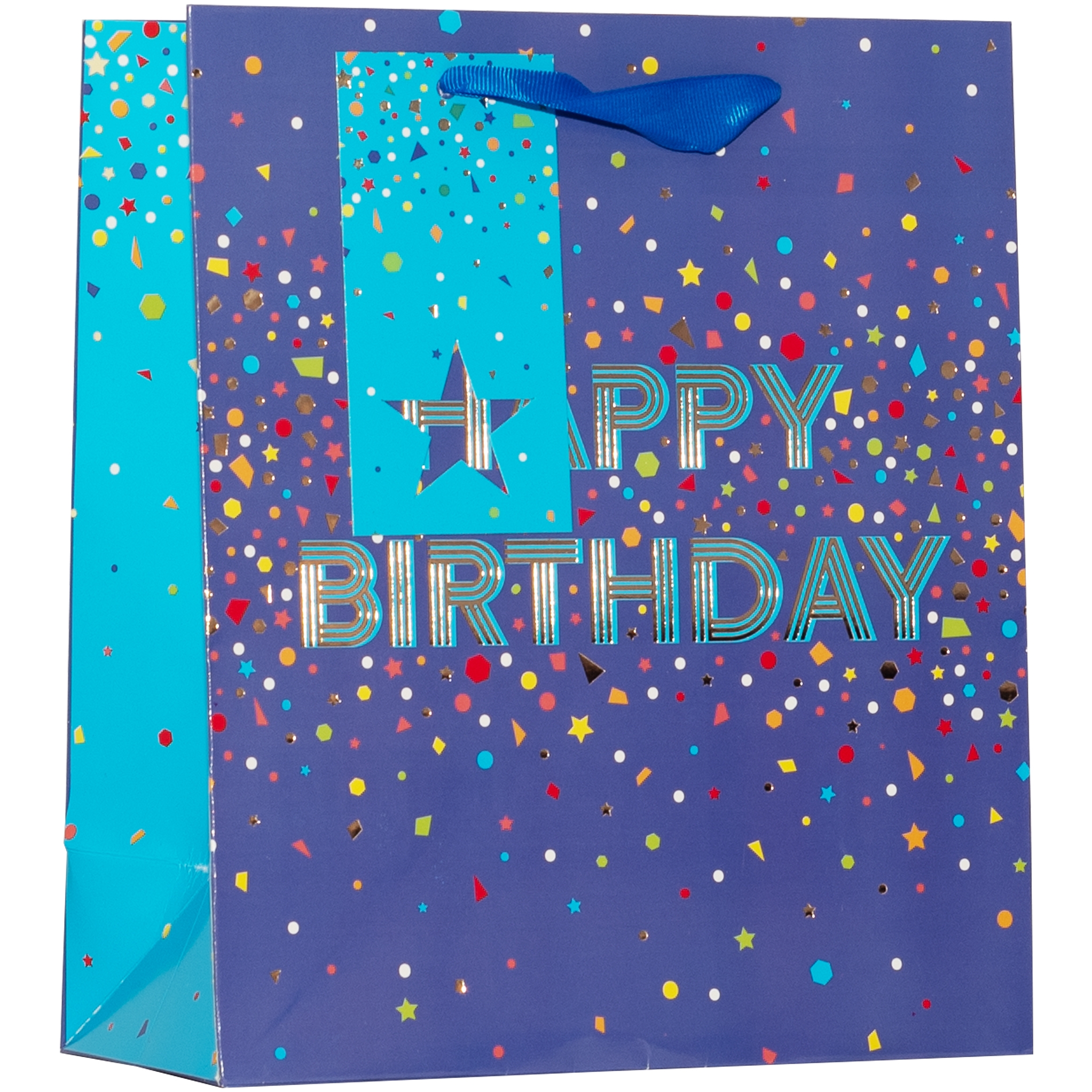 GIFT BAG,Happy Birthday Blue (Medium) [Packs Only]