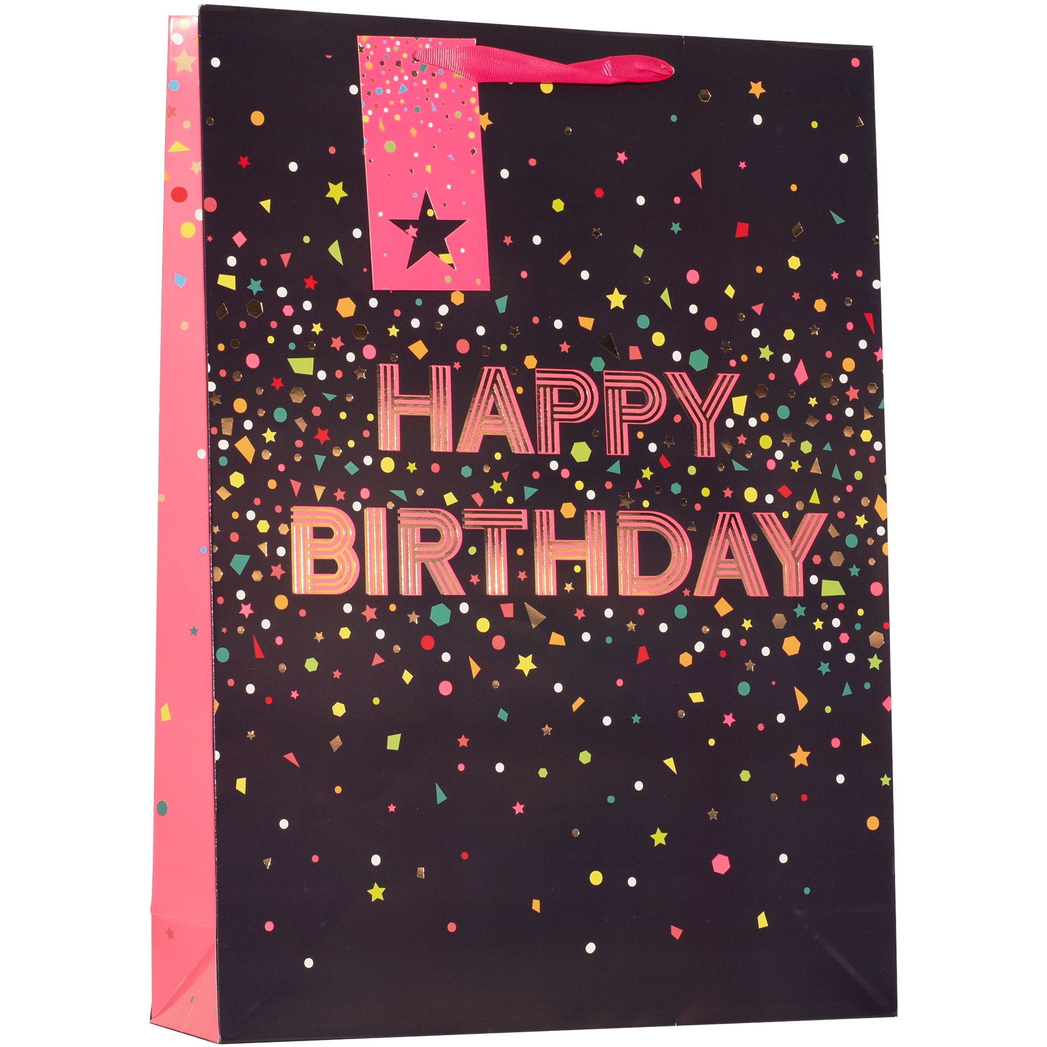 GIFT BAG,Happy Birthday Pink (Extra Large) [Packs Only]