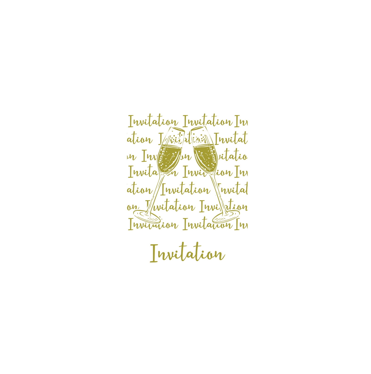 INVITE CARD,Open Gold Letters And Champagne 6`s [Packs Only]