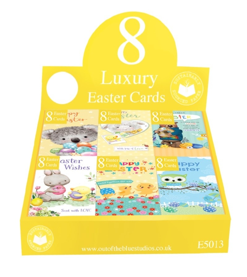 EASTER CARDS,Cute/Juvenile Assortment 8`s CDU [Packs Only]