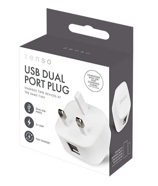 DUAL USB PORT PLUG, Fast Charge [Splittable]