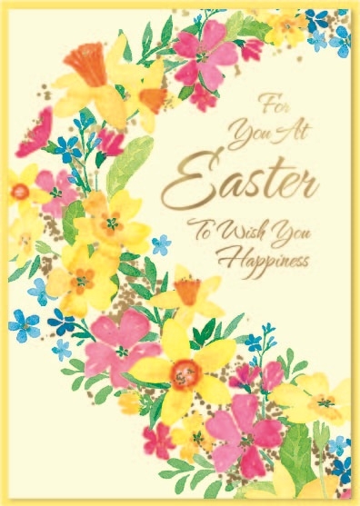 EASTER CARDS,Open Floral Wreath [Packs Only]