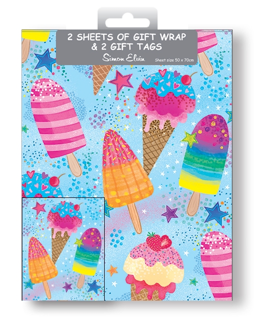 GIFT WRAP PACKETS, Ice Cream & Lollies H/pk [Packs Only]