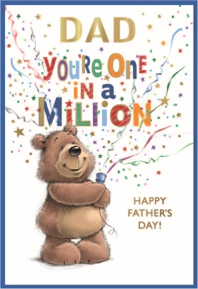 FATHER`S DAY CARDS,Dad 6`s Bear with Streamer