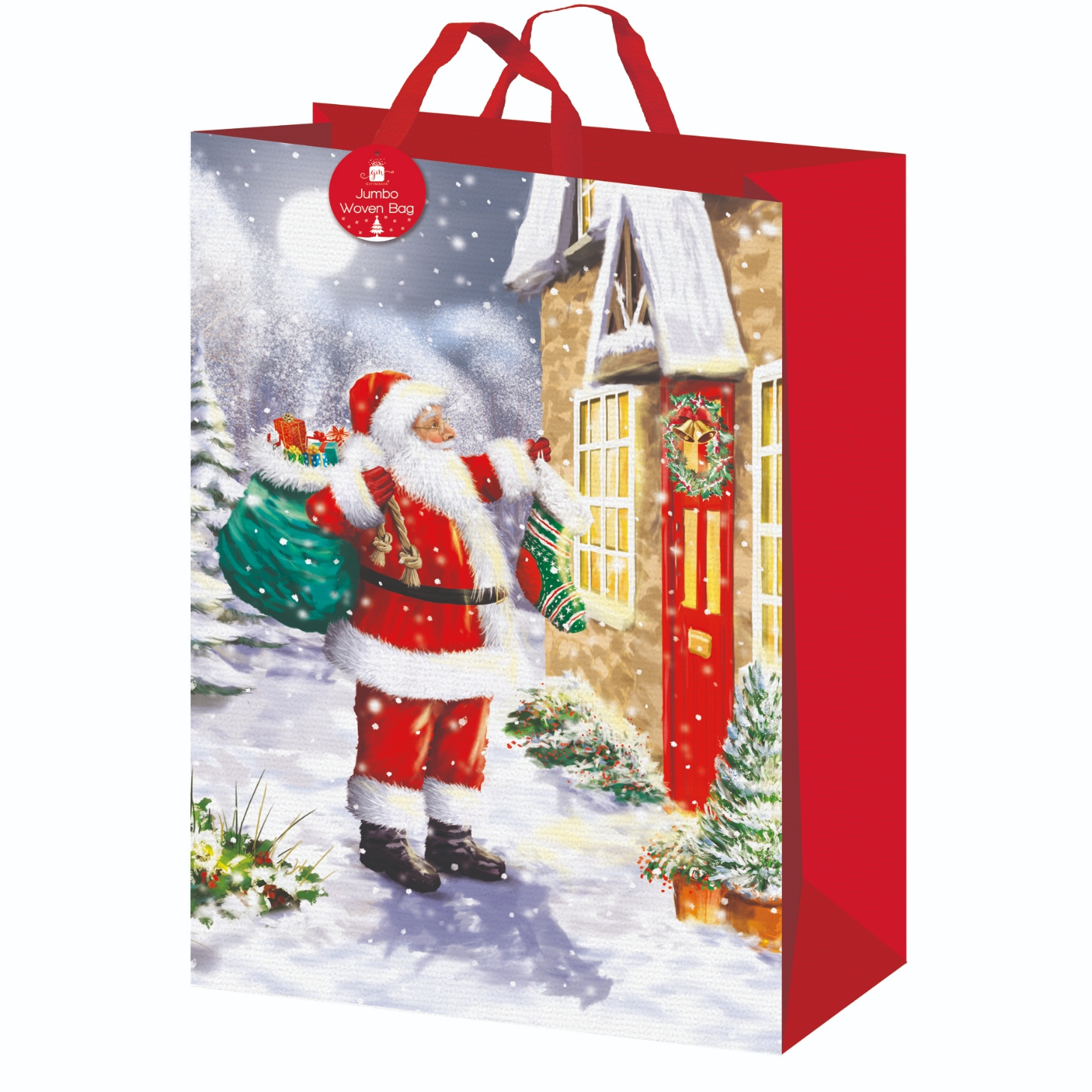 GIFT BAG,Woven Santa & Friends (Jumbo) [Packs Only]