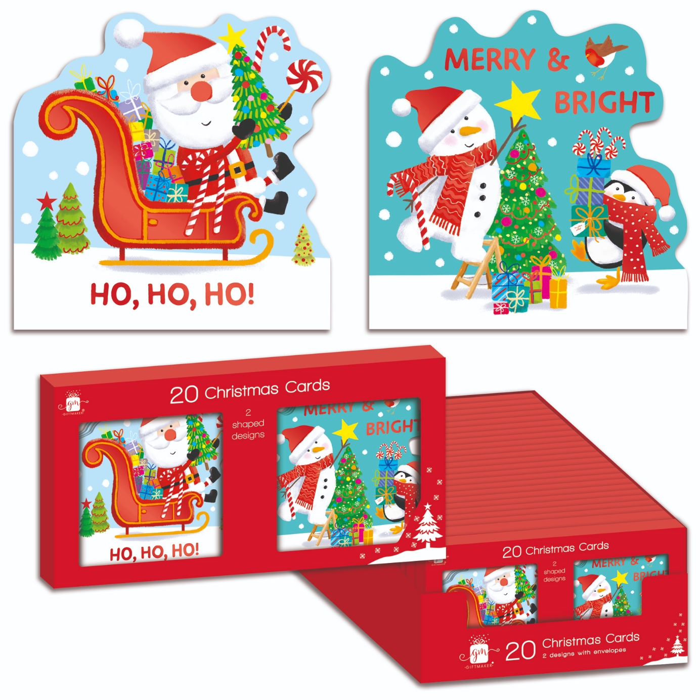 BOXED CARDS,Mini Square Cute 4 Assorted 20`s CDU [Splittable]