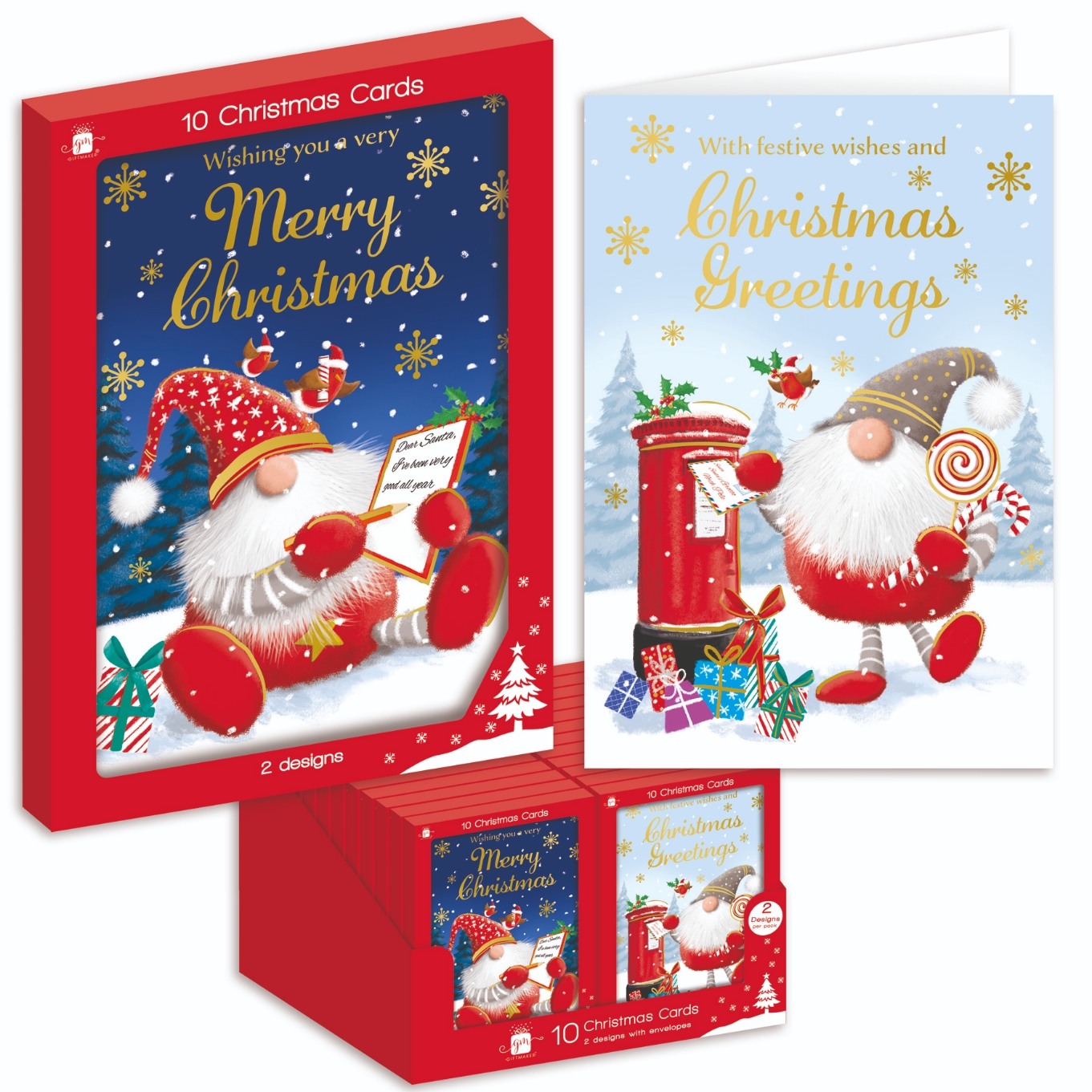 BOXED CARDS,PORTRAIT Gonks 10`s CDU [Splittable]