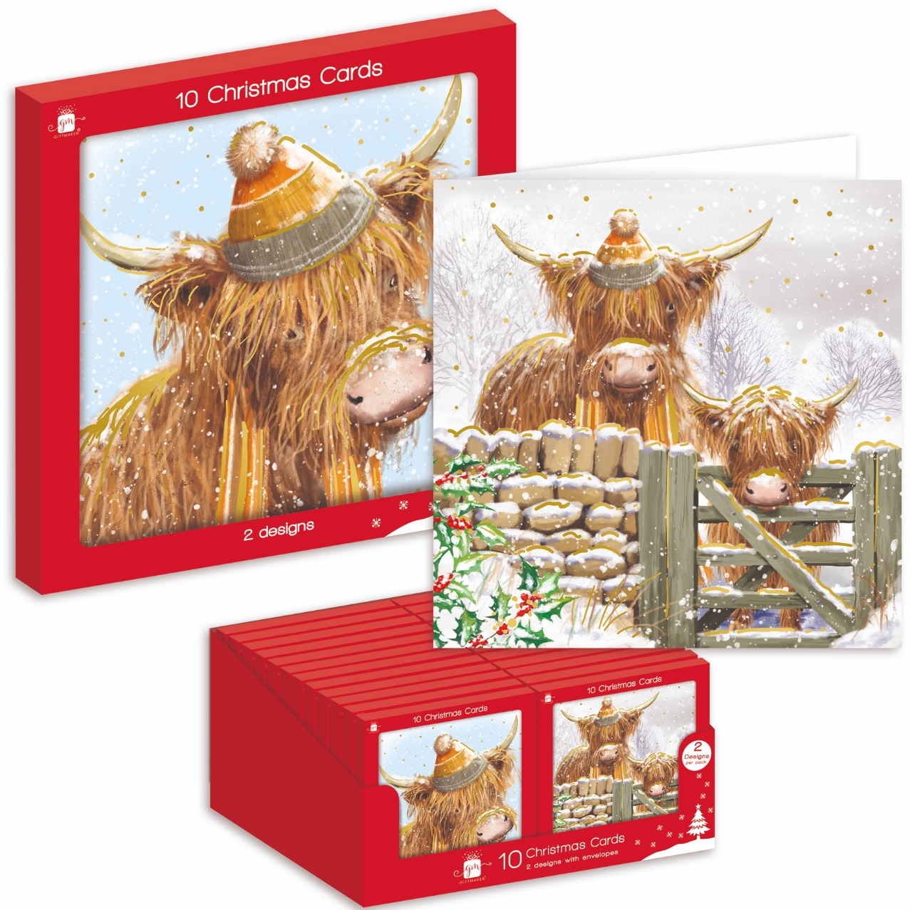 BOXED CARDS,Highland Cow Square10`s CDU [Splittable]