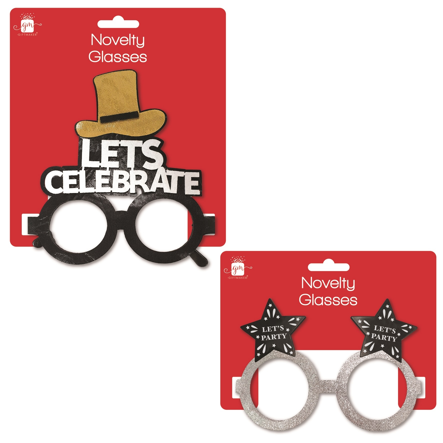 GLASSES,New Year`s Eve Novelty 2 Assorted [Packs Only]