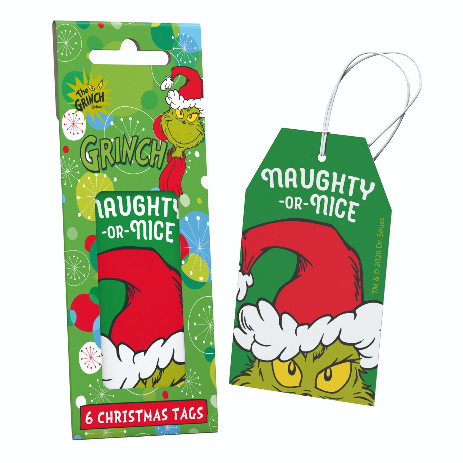 XMAS TAGS,The Grinch 6`s H/pk [Packs Only]