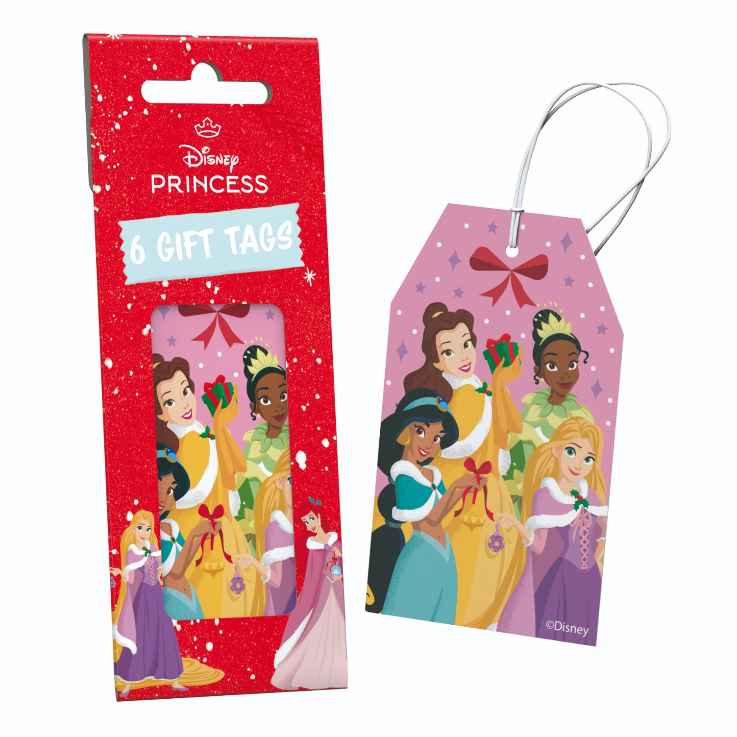 XMAS TAGS,Disney Princess 6`s H/pk [Packs Only]