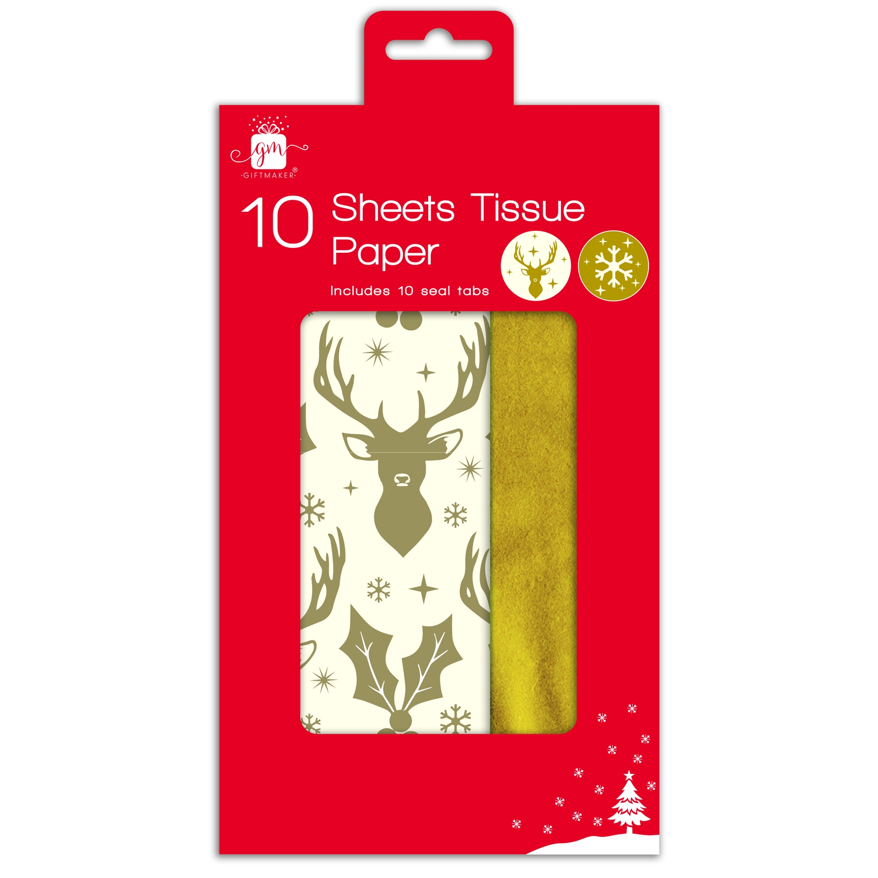 TISSUE PAPER,Stag & Gold 10`s Assorted H/pk [Splittable]