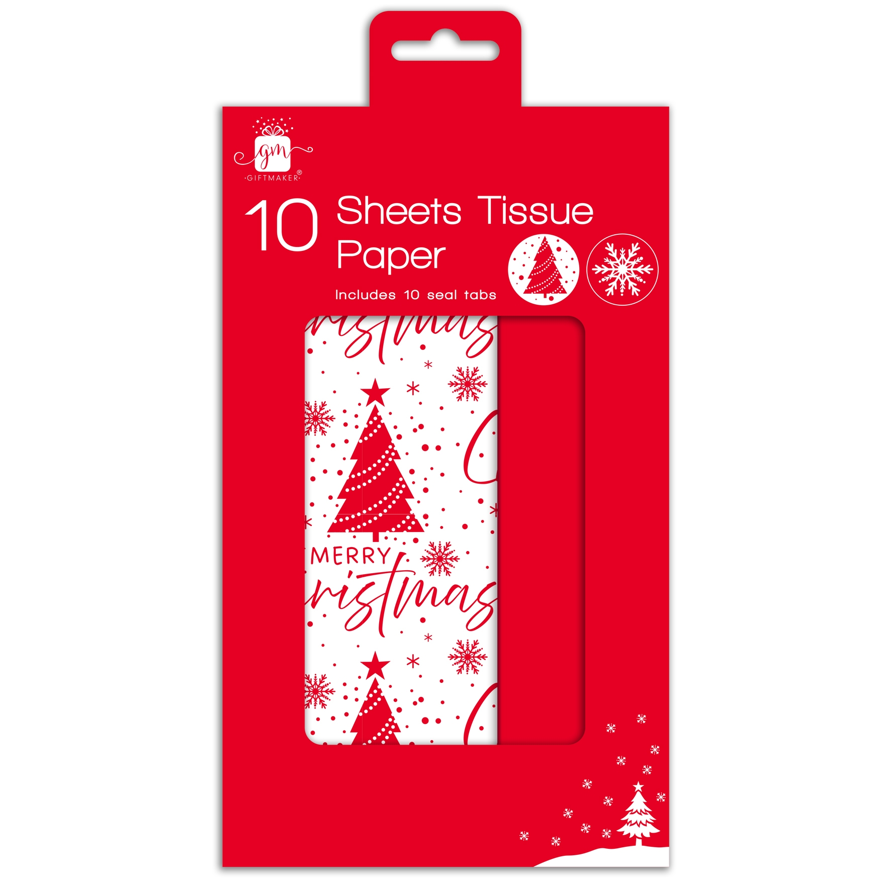 TISSUE PAPER,Merry Christmas 10`s Assorted H/pk [Splittable]