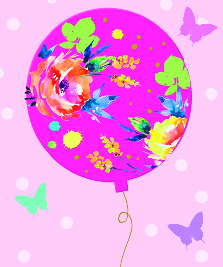 GIFT TAG,Floral Balloons [Packs Only]
