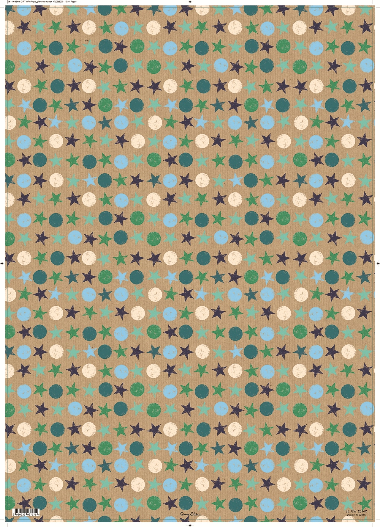 GIFT WRAP,KRAFT STARS [Packs Only]
