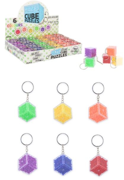 KEYRING,3D Puzzle Maze Cubes 2.8cm [Packs Only] K65313