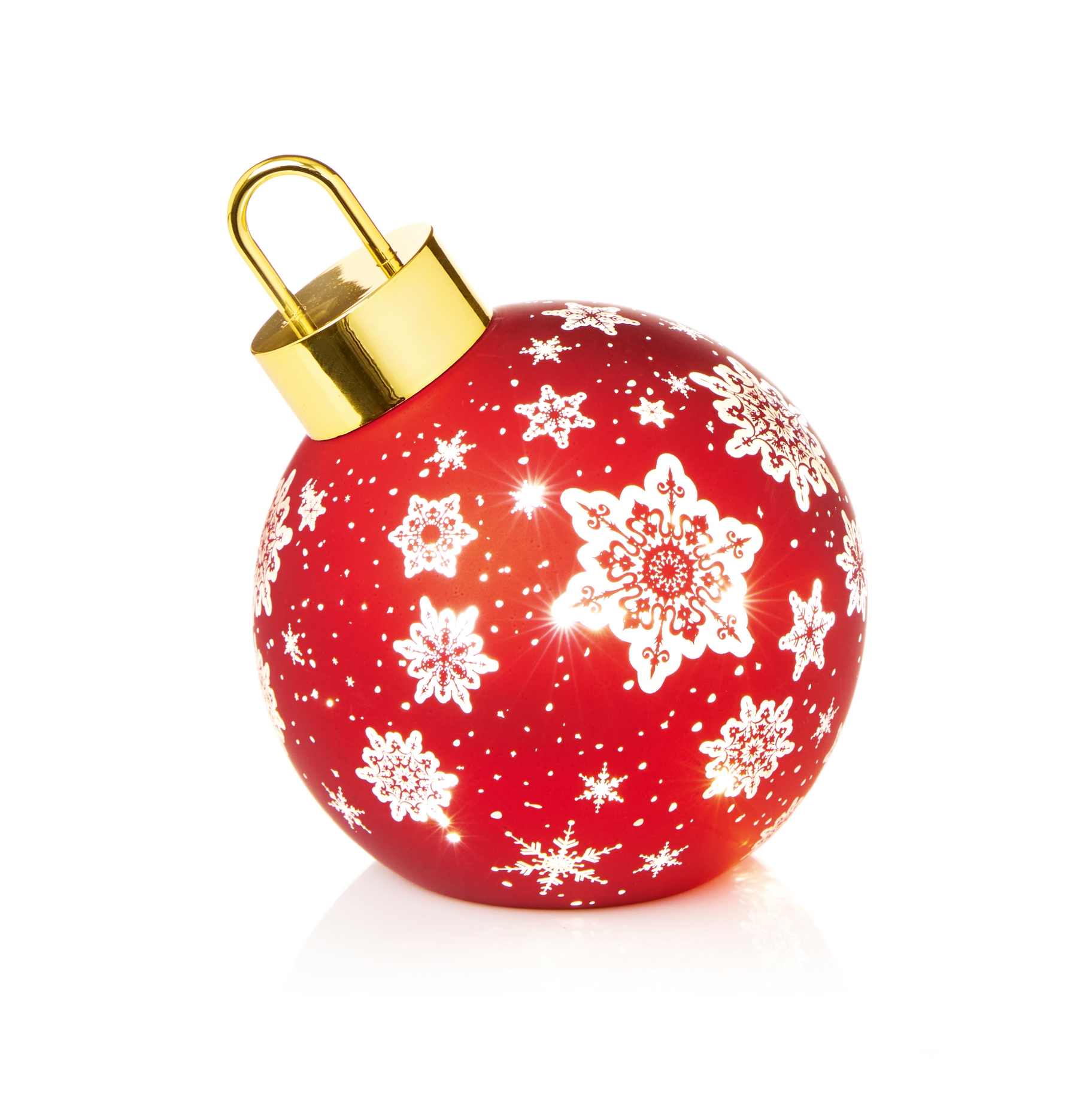 ORNAMENT,LED Light Up Bauble Red 20.5cm Battery Operated