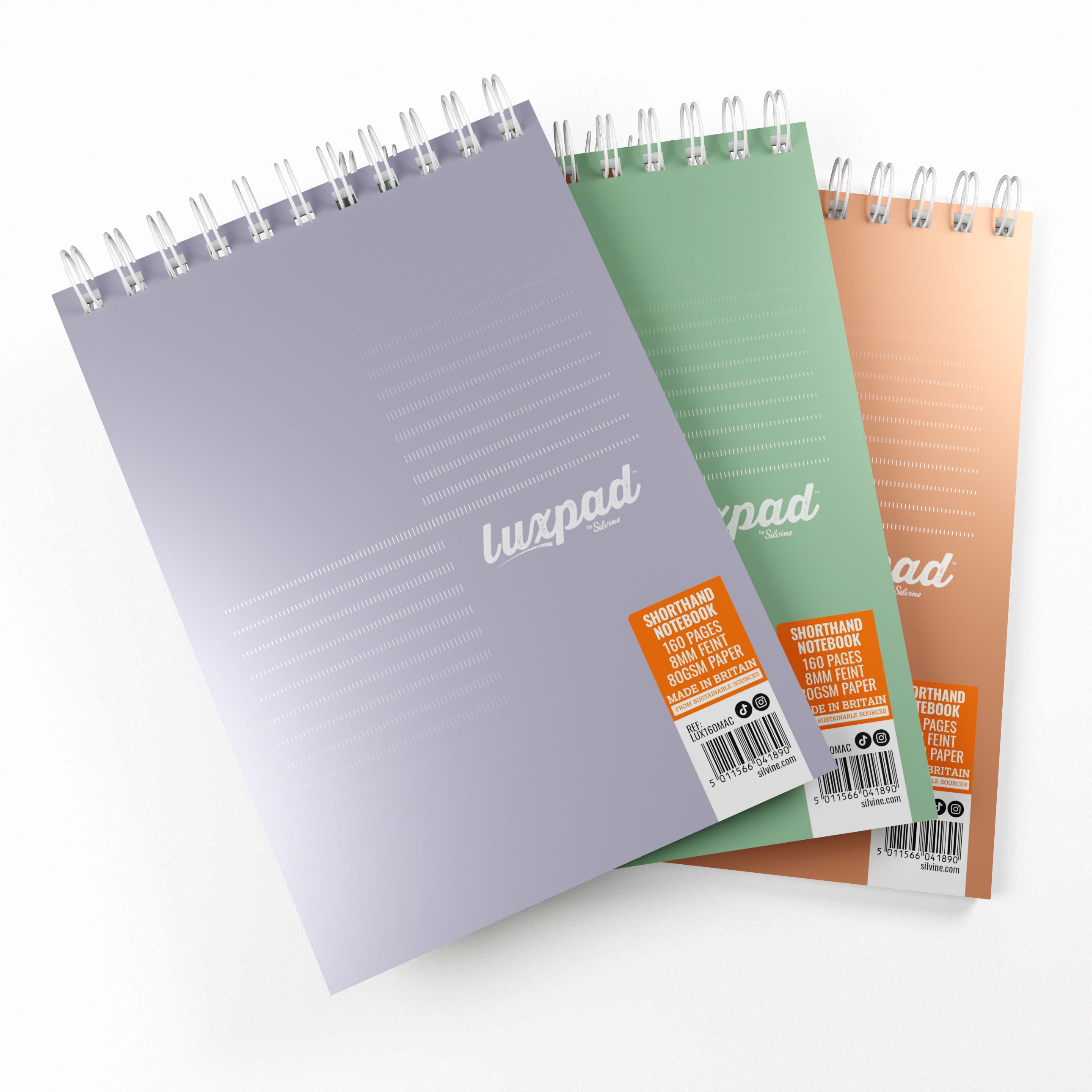 NOTEBOOK,Luxpad A5+ T/Wire Punched & Perforated, Top Bound 3 Asst [Packs Only]