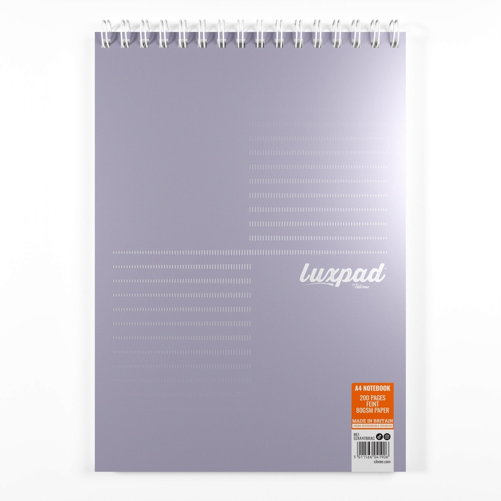 NOTEBOOK,Luxpad A4+ Twin Wire 4 Hole Punch &Perforated, Top Bound 200pg [Packs Only]