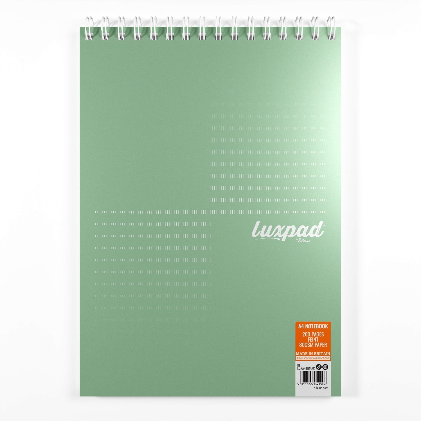 NOTEBOOK,Luxpad A4+ Twin Wire 4 Hole Punch &Perforated, Top Bound 200pg [Packs Only]