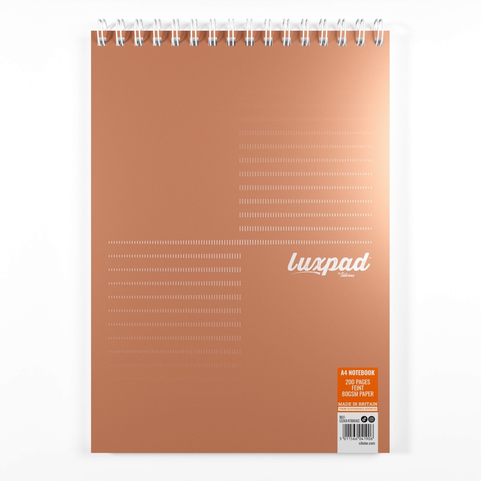 NOTEBOOK,Luxpad A4+ Twin Wire 4 Hole Punch &Perforated, Top Bound 200pg [Packs Only]