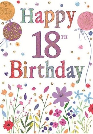 AGE 18 CARDS Female Flovers & Balloons [Packs Only]