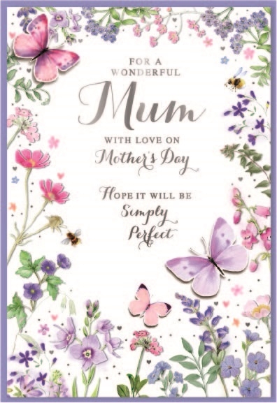 MOTHER`S DAY CARDS,Mum Floral Butterflies [Packs Only]