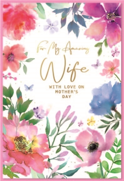 MOTHER`S DAY CARDS,Wife Floral [Packs Only]