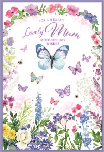 MOTHER`S DAY CARDS,Mum 6`s Wild Flowers & Butterflies