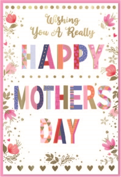 MOTHER`S DAY CARDS,Open Floral Text [Packs Only]