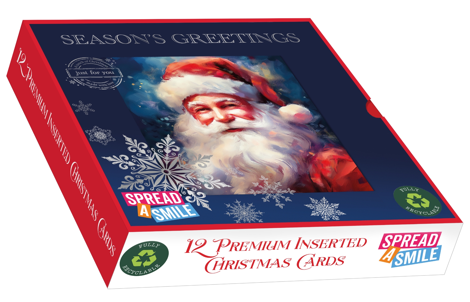 BOXED CARDS,Premium,Santa Claus Square 10`s [Splittable]