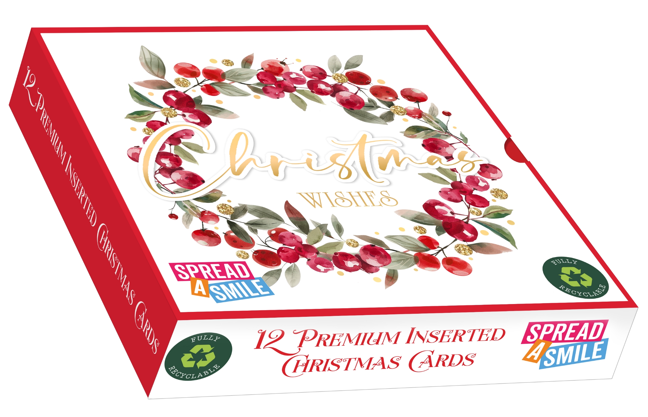 BOXED CARDS,Premium,Winter Wreath Square 10`s [Splittable]
